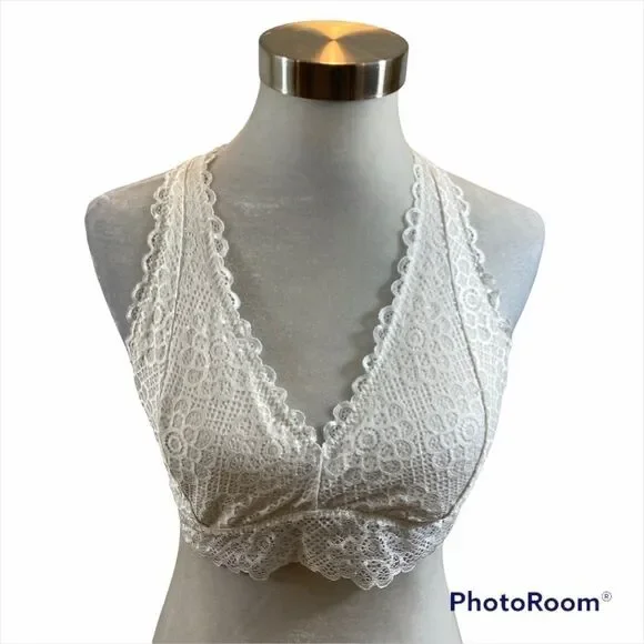 Gilly Hicks Sydney White Lace Bralette Size Large‎ - Picture 6 of 11